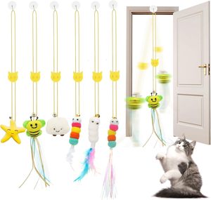 Juguetes Interactivos de Plumas para Gatos <span class=keywords><strong>2026</strong></span>, Juguetes Colgantes Retráctiles para Gatos, Juguetes de Auto-Juego para Gatos, Divertidos Juguetes para Gatitos, Juego de Persecución, Ejercicio Divertido - Product Image 1