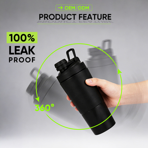 Bouteille <span class=keywords><strong>shaker</strong></span> sport isotherme Everich 18/8 en acier inoxydable 500 ml, anti-fuite, avec boule mélangeuse, logo personnalisé - Product Image 2