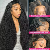 P4/24 Peluca frontal de encaje HD 13X4, peluca de encaje HD SDD, cabello humano virgen original de proveedor, peluca frontal de encaje con rizos pixie, cabello rizado 99J 13X6