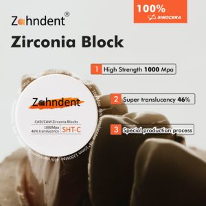 Zahndent 46% translucidez <span class=keywords><strong>CAD</strong></span> <span class=keywords><strong>CAM</strong></span> SHT C fresadora Dental Material bloques dentales disco de zirconia - Product Image 5