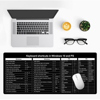 Tapis de souris pour clavier de jeu avec raccourcis personnalisés PS, taille XL, résistant à l'eau, anti-rayures, bord cousu, tapis de bureau en caoutchouc, en stock