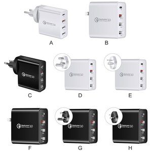 Gros 48W <span class=keywords><strong>4</strong></span> Ports PD Rapide De Charge Bloc <span class=keywords><strong>Cube</strong></span> QC 3.0 <span class=keywords><strong>USB</strong></span> Type C <span class=keywords><strong>Hub</strong></span> Chargeur Mural Adaptateur pour iPhone 14 Samsung Huawei