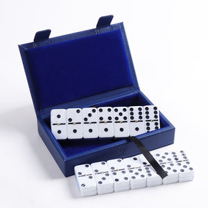 Boîte de rangement élégante pour dominos avec rabat magnétique, boîte de jeu de dominos en cuir - Product Image 5