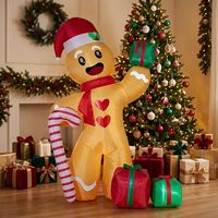 Décoration de Noël géante personnalisée en forme d'homme en pain d'épices, en polyester imperméable et réutilisable, respectueuse de l'environnement, pour événements extérieurs