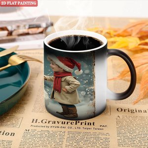 Premium <b>Ceramic</b> <b>Mug</b> 11oz Frosted Black Heat Activated Coffee Cup Daily Use - Product Image 5