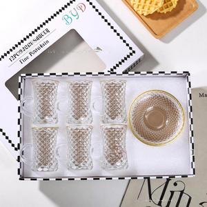 Set Tazza e Piattino per Caffè Turco - Elegante Tazza in Vetro per Caffè Arabo, Tè Pomeridiano Europeo e Dessert - Product Image 2