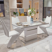 Ensemble table et chaises de salle à manger de luxe moderne nordique 4-6 places avec plateau en pierre frittée pour appartement, atelier, villa
