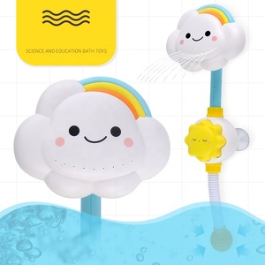 Popular Manual Operation Cute Cloud Rainbow Shower Spray Water Suction Cups Pipes Bathroom Playing Toys For Babies - Product Image 2