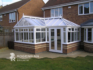 Solárium de Aluminio y Vidrio Templado para Patio de Casa, Rogenilan, Invernadero Independiente con Puertas y Ventanas Corredizas - Product Image 3