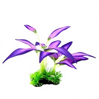 Fournitures transfrontalières DIY : Fleurs en tissu de soie simulée, plantes aquatiques, aménagement paysager d'aquarium, arrangements floraux, rocailles de corail