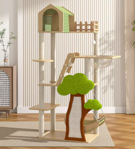 현대 클래식 올인원 고양이 등반 프레임 둥지 나무 긁기 보드 사이잘삼 공간 캡슐 스윙 장난감 판지 포장 - Product Image 2