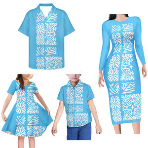 Impresión personalizada <span class=keywords><strong>tatuaje</strong></span> polinesio vestido familia a juego vestidos Sexy Bodycon Vestido <span class=keywords><strong>de</strong></span> manga larga conjunto familiar - Product Image 6