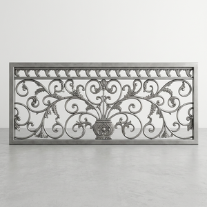 Panneau de balustrade décoratif en fonte, insert de garde-corps à motif floral pour balcon, porche, pont, extérieur, villa, résistant à la rouille et à l'eau - Product Image 1