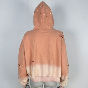 Custom <b>Zip</b> <b>up</b> <b>Jackets</b> for <b>Women</b> French Terry Pullover Designer Hoodie <b>Women</b> High Quality Rhinestone Hoodie Manufacturers - Product Image 4