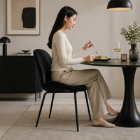Chaise de salle à manger moderne, chaise d'appoint en velours pour la salle à manger, nouveau design, chaise de restaurant