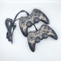 Manette de jeu filaire USB pour deux joueurs avec vibration, design transparent et coloré, pour PC, console de jeu, accessoire joystick