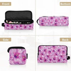 LOW MOQ Custom Print Hibiscus Heat Resistant Storage Case Hair Tool Organizer Bag Hair Tools Travel Bag with Heat Resistant <b>Mat</b> - Product Image 5