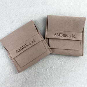Strong Jewelry protection Ability Custom Packaging for Jewelry With Emboss logo Microfiber <b>Envelope</b> Jewelry Pouch Bag - Product Image 4