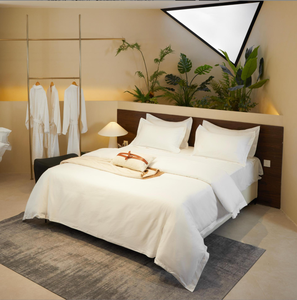 40S cotton trắng <span class=keywords><strong>satin</strong></span> khách sạn Linen bốn mảnh thiết lập 100% bông khách sạn bedding <span class=keywords><strong>Comforter</strong></span> và Duvet cover Set cho bệnh viện sử dụng - Product Image 4