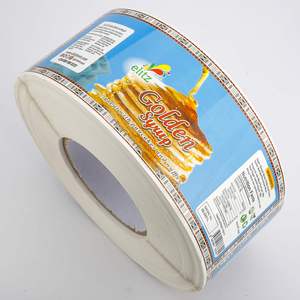 Étiquette alimentaire personnalisée en rouleau pour fabricant de produits alimentaires, autocollant adhésif en vinyle brillant imperméable pour l'emballage de pots et bouteilles de sirop doré - Product Image 3