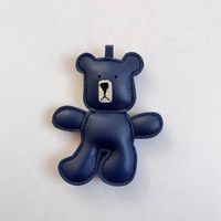 Porte-clés en PU en forme d'ours, mini breloque de sac, cadeau souvenir, pendentif cœur
