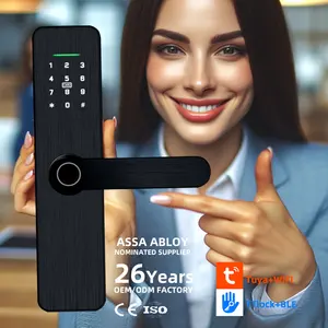Kunci pintu pintar sidik jari, kunci pintu pintar aplikasi kunci kamar rumah apartemen tanpa kunci kata sandi Digital