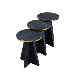 Juego de mesa de centro de 3 piezas, moderno, con diseño de hongos, adecuado para salas de estar y oficinas. - Product Image 1