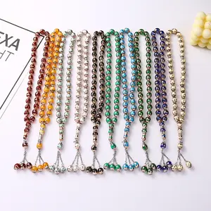 33 Uds 12mm Tasbih cuentas de Rosario musulmán carácter islámico cuentas de oración pulsera de cuentas de adoración para hombres mujeres Ramadán