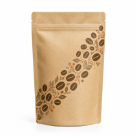 Sachet Doypack en Papier Kraft Refermable avec Feuille d'Aluminium, Fermeture Ziplock, Thermoscellable pour Emballage de Thé et Café