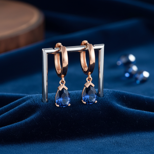 Pendientes Azuris de Plata de Ley 925 con Piedra Mística en Forma de Gota TR Lugar de Origen - Product Image 2