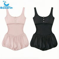 Maillot de bain une pièce en maille avec empiècements, col carré, boutons sur le devant, jupe ample, cache-maillot, fabrication OEM ODM, logo personnalisé sur tissu