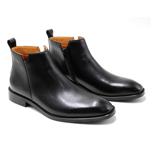 Botas Chelsea de Hombre con Punta Cuadrada, de Cuero Genuino, Estilo Británico, con Cremallera Lateral, Suela Gruesa, Botines Casuales de Media Caña, a la Moda - Product Image 2