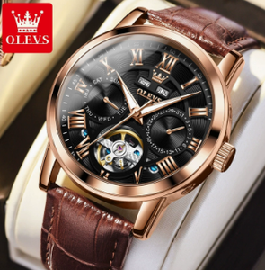 Relojes Mecánicos Automáticos Originales Olevs 6668, Manecillas Luminosas, Calendario Resistente al Agua, Reloj de Pulsera Tourbillon para Hombre, Montre, Relojes - Product Image 6