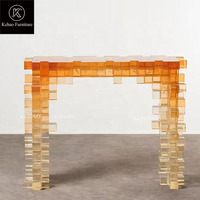 Mobilier créatif Contrôle moderne en plexiglas d'entrée Surface décorative Mosaïque créative Table console en acrylique