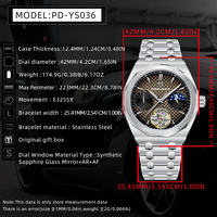 PAGANI DESIGN Nouvelle montre de luxe pour homme, automatique, mécanique, avec cadran lunaire, verre saphir, acier inoxydable, montre mécanique de style business