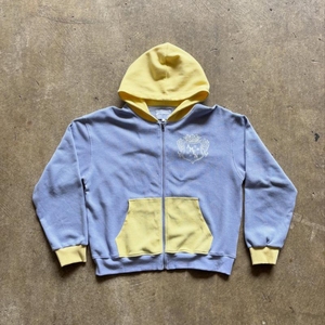 Vintage Color <b>Block</b> <b>Waffle</b> Knit Full Zip Hoodie Men Contrast Hood Pocket Zip Up Sweatshirt Custom Cut & Sew OEM ODM Hoodie - Product Image 2
