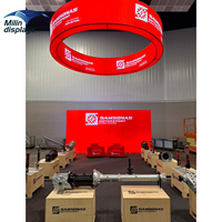 Bannière LED suspendue personnalisée pour stand d'exposition, enseigne publicitaire de plafond, bannière d'affichage pour stand de salon professionnel