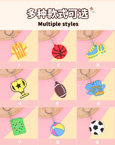 DAMAI Party Fan Keychain Football Silicone Pendant Party Favor Bag Charm Souvenir <b>Small</b> Gift for Soccer <b>Game</b> Party Decoration - Product Image 5