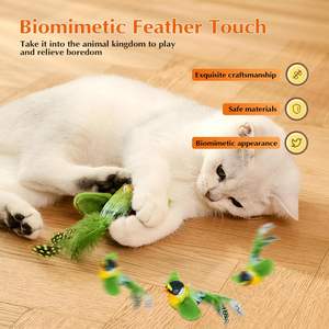 2025 Yeni Flappy Chase İnteraktif Kedi Oyuncağı Kanatları Çırpan Uçan Cıvıl Cıvıl Eden Kuş İnteraktif Oyuncak Kediler için - Product Image 4