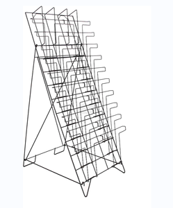 Soporte de exhibición de folletos negro metal de pie personalizado, estante de exhibición de folletos - Product Image 1