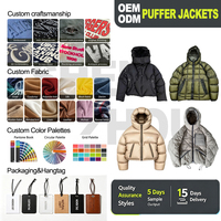 Vestes d'hiver courtes personnalisées en duvet, broderie chenille, rembourrées, avec capuche intégrale, style doudoune pour hommes