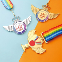 Trophées, médailles et plaques vierges avec logo, médailles en métal plaqué or, argent, bronze avec ruban en nylon coloré, médailles de finisseur personnalisées