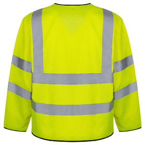 Gilet ad alta visibilità giallo arancione ad alta visibilità gilet a maniche lunghe gilet di sicurezza gilet da lavoro - Product Image 5