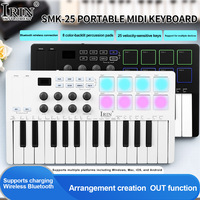 IRIN BT Type-C SMK-25 Portable Mini 25-Key USB Mixing Console Digital Electronic Keyboard Digital Wireless MIDI Pad Controller