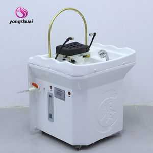 Kursi Keramas Portabel Mobile dengan Bak Keramik untuk Mencuci Rambut, Furnitur Spa Ramah Lingkungan dan Ekonomis dari Jepang untuk <span class=keywords><strong>Salon</strong></span> Rambut Kecil - Product Image 1