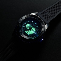 Fabricant de montres automatiques GMT personnalisées OEM ODM avec logo, plusieurs fuseaux horaires, heure mondiale, mécanique, acier inoxydable, 10 ATM, montre de plongée