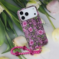 Étui de téléphone portable IMD TPU+PC Cherry Leopard pour 14 15 16 17 Pro Max Air, pochettes de téléphone avec bracelet léopard pour Samsung S26/S25U