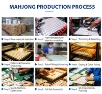 Tessere di Mahjong in Acrilico e Bambù Americano Personalizzate di Lusso, Incise al Laser, Superficie Liscia e Resistente, Motivo Raffinato, per 4 Giocatori