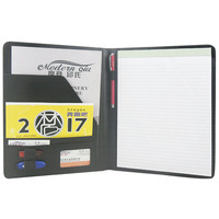 Modernqiu - Carpeta de Presentación de Piel Sintética PU al por Mayor, Carpeta Negra para Documentos de Oficina, Portafolio