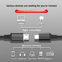 Câble de données USB-C vers Micro USB avec OTG, recharge bidirectionnelle, charge rapide, gaine tressée pour téléphone portable